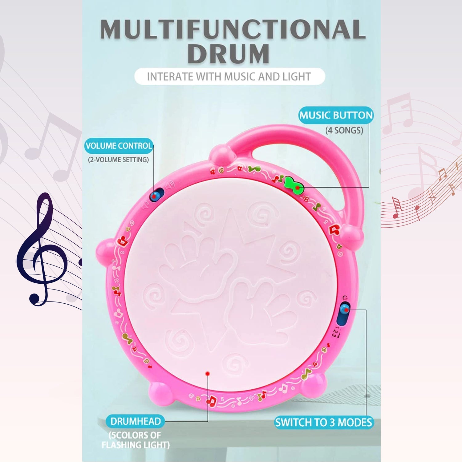 4461 Flash Drum Toys for Kids with Light & Musical Sound Colorful Plastic Baby Drum Musical Toys for Children Baby Toy Instrument Best Gift for Boys & Girls. DeoDap 4461 Flash Drum Toys for Kids with Light & Musical Sound Colorful Plastic Baby Drum Musical Toys for Children Baby Toy Instrument Best Gift for Boys & Girls. DeoDap